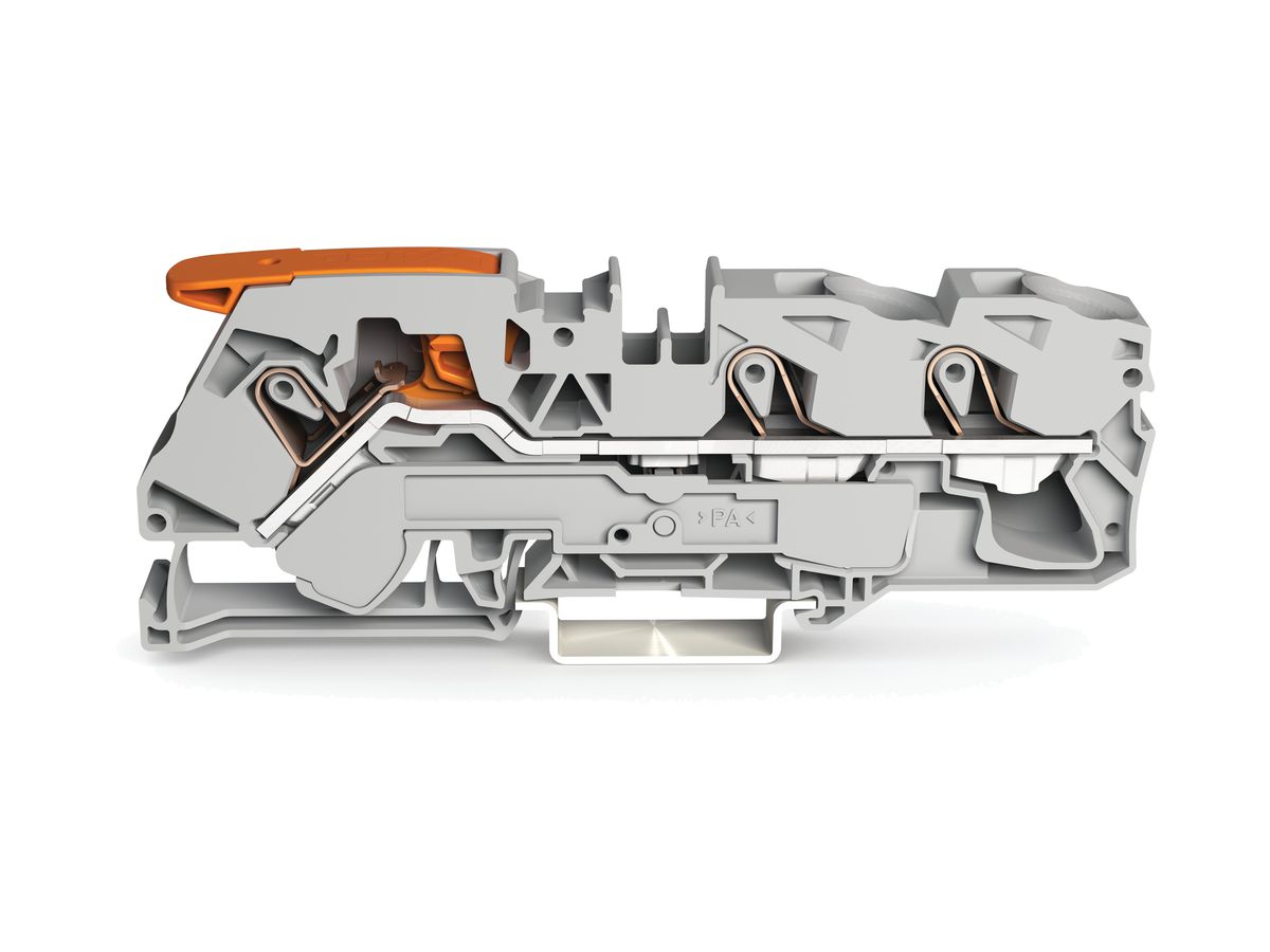 Durchgangsklemme WAGO TOPJOB-S 16mm² 3L grau Serie 2116