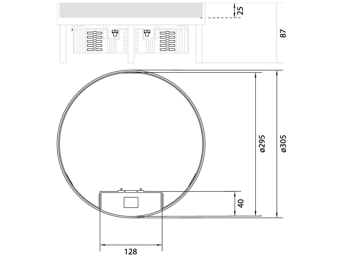 Edelstahlkassette Hager R12 LE 10 32mm rostfreier Stahl