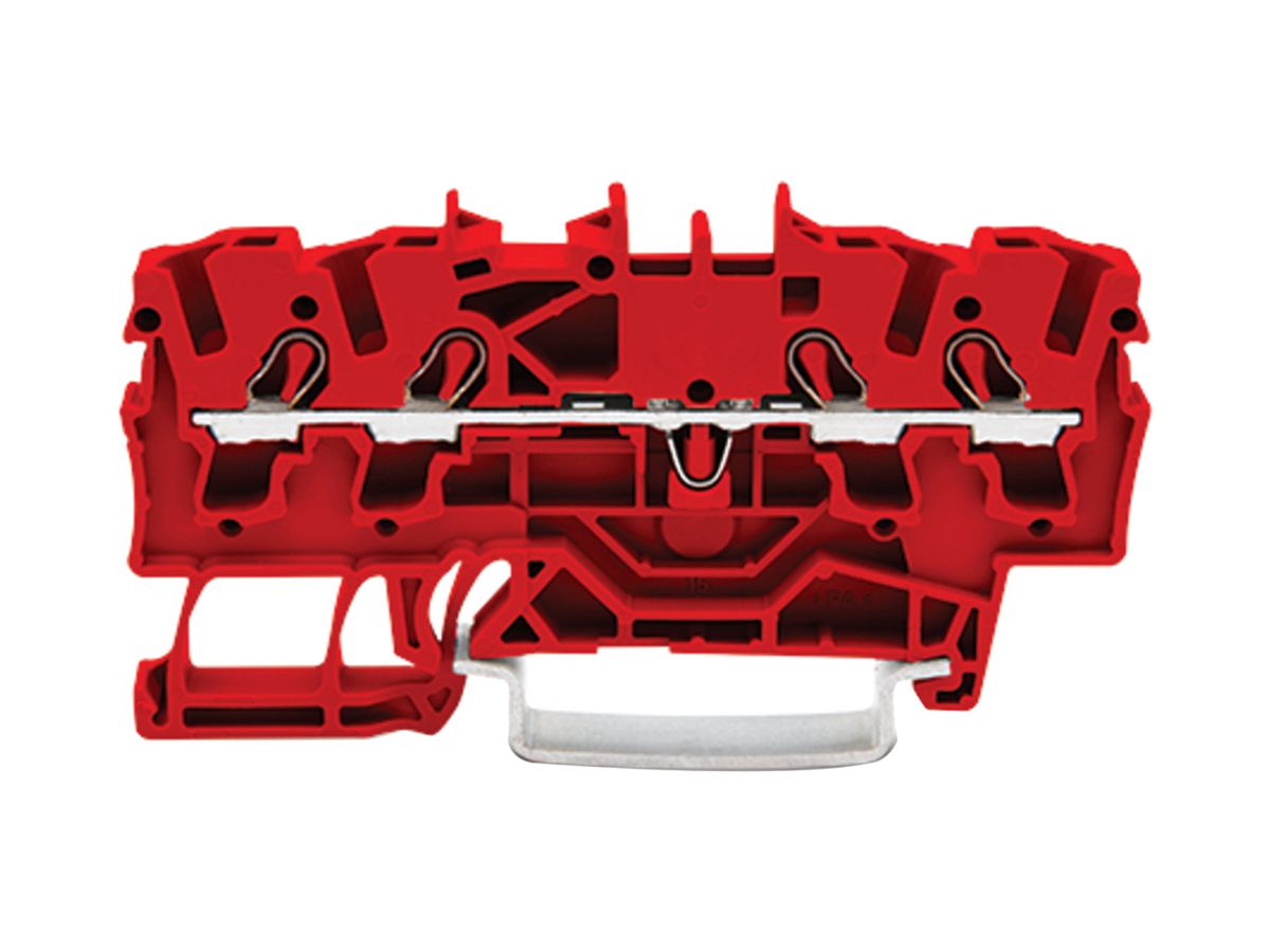 Durchgangs-Reihenklemme WAGO TOPJOB S 2.5mm² 24A 800V Push-in 4×1 TH35 rot