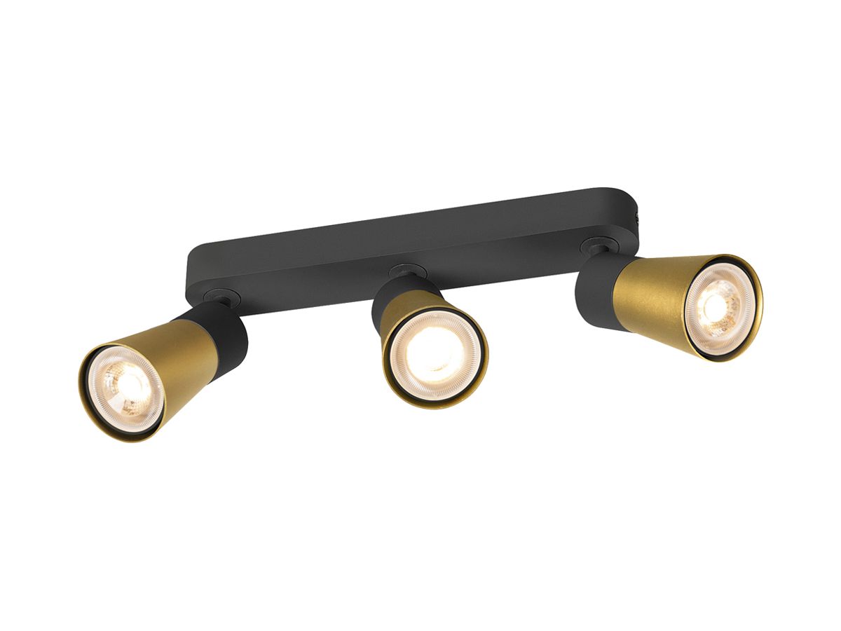 Spot SLV PURI 2.0 Cone CW GU10 3×6W DIM 258×42×138mm schwarz/gold