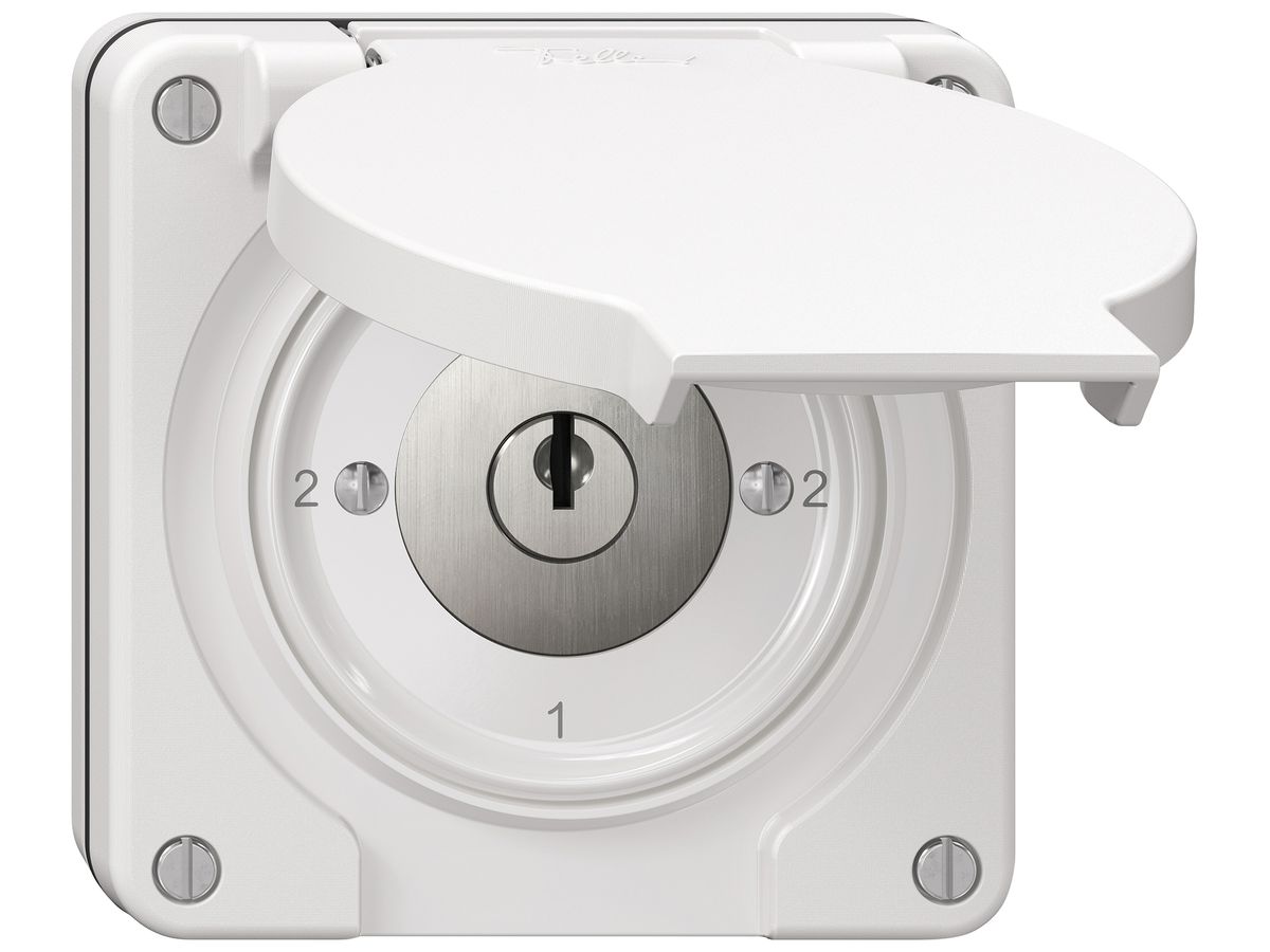 UP-Schlüsselschalter NEVO SNAPFIX® Wechselschalter 16A 400V 2-1-2-1 ws