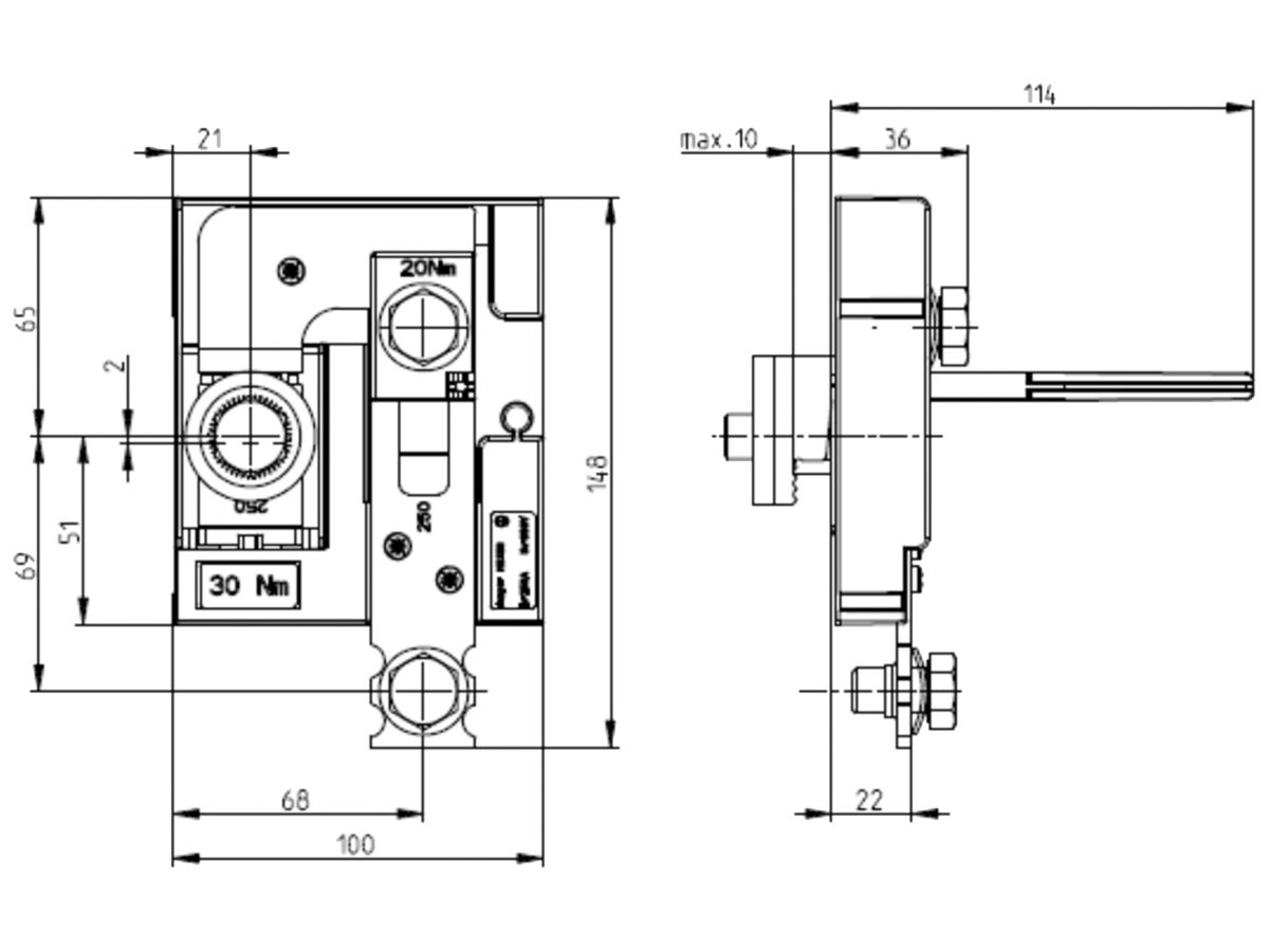 Neutralleitertrenner Weber 250A weber.vertigroup DIN1 Stromschiene mit Klemme
