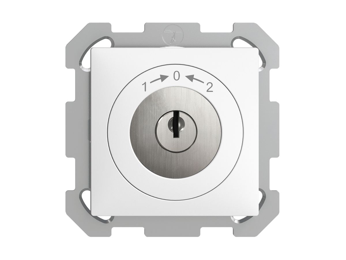 UP-Schwenktaster 1->0<-2 EDIZIOdue weiss mit Sicherheitsschloss