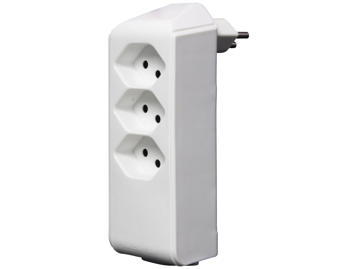 Abzweigstecker cleverLINE 3+1×T13 300° ohne Aufhänger weiss