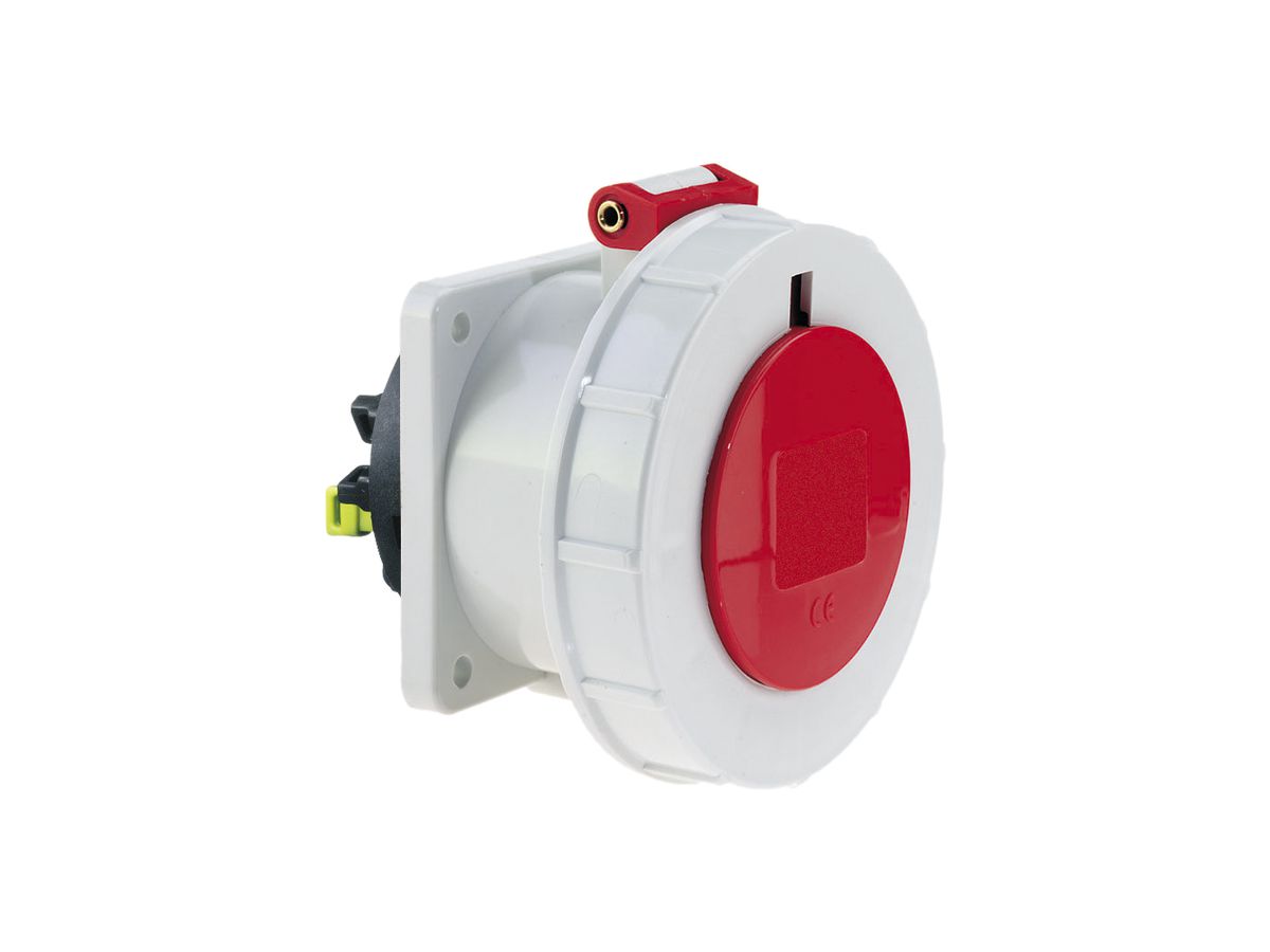 EB-Steckdose CEE Bals 4P 16A 400V 6h rot IP67 vernickelt QC ger.
