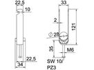 Schnellverleger BET 2056 H-Fuss Kunststoff 22…28mm 3×Kabel Aluminium