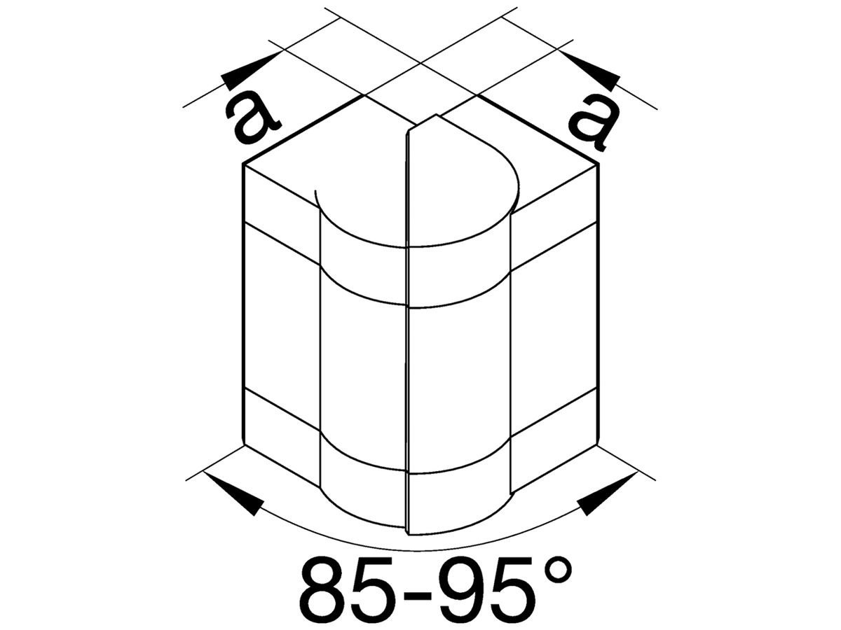 Ausseneck tehalit BR 68×130mm Oberteil 80mm halogenfrei verkehrsweiss