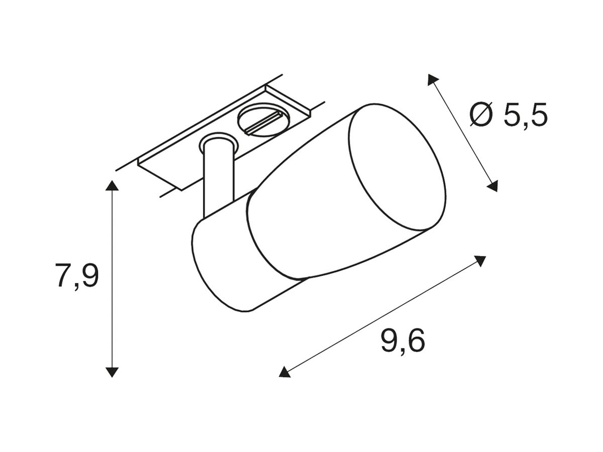 Spot SLV PURI 2.0 Dome GU10 1×6W DIM AD1PH Ø55mm grau