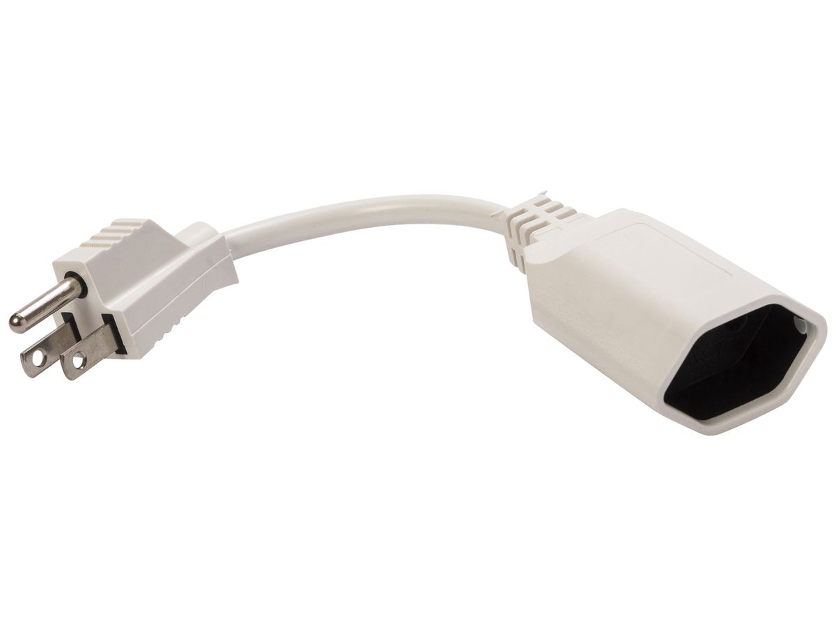 Reiseadapter ELBRO 100…230V 10A Dose T13 Stecker US/CA/CN weiss