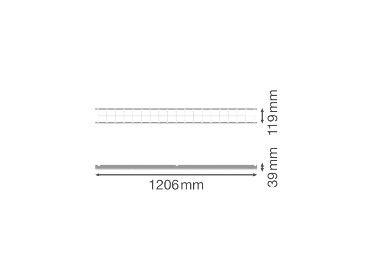 Schutzgitter LEDVANCE LOW BAY FLEX Stahl 1206×119×39mm weiss