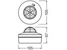 AP-Präsenzmelder LEDVANCE HIGHBAY IP54 DC DALI Ø105×66.5×66.5mm