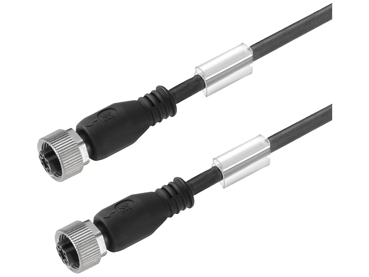 Sensor/Aktor-Kabel WM SAIL M12/M12 4L 2m Buchse/Buchse gerade schwarz