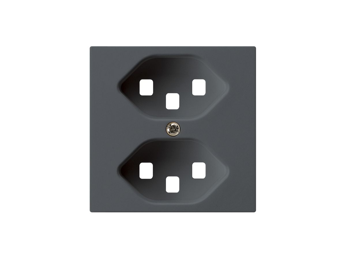 Frontplatte kallysto 2×T23 anthrazit 60×60mm für Steckdose 2×T23
