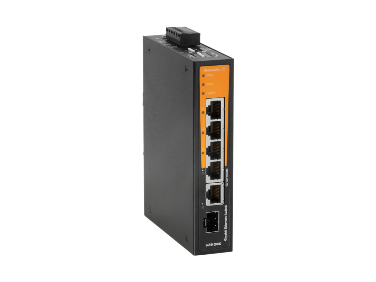 Switch WM IE-SW-BL05-4GT-1GS, 4×RJ45 GbE+1×RJ45/SFP GbE unmanaged