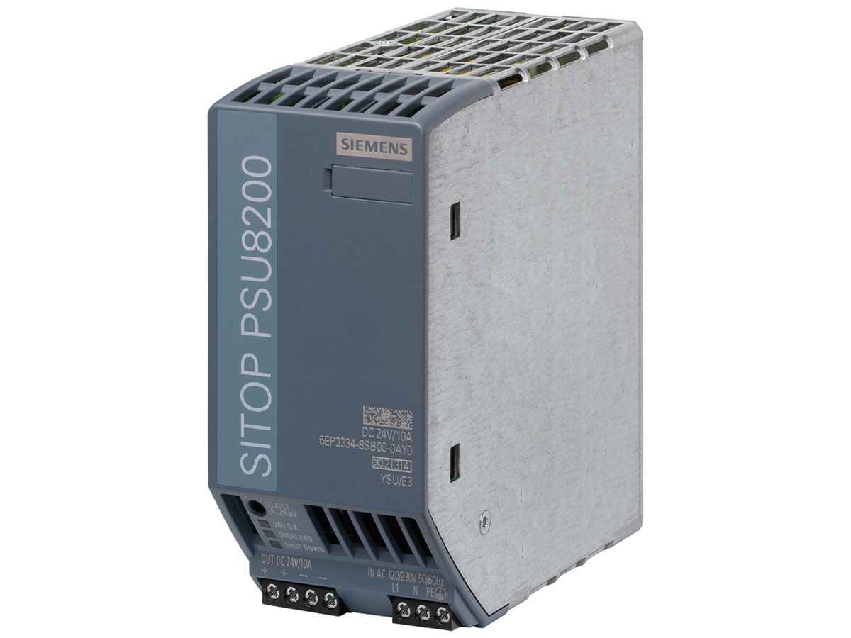 Stromversorgung Siemens SITOP PSU8200, IN:120/230VAC, OUT:24VDC/10A