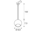 Pendelleuchte SLV LIGHT EYE 90 AD3PH GU10 1×6W DIM Ø89mm weiss