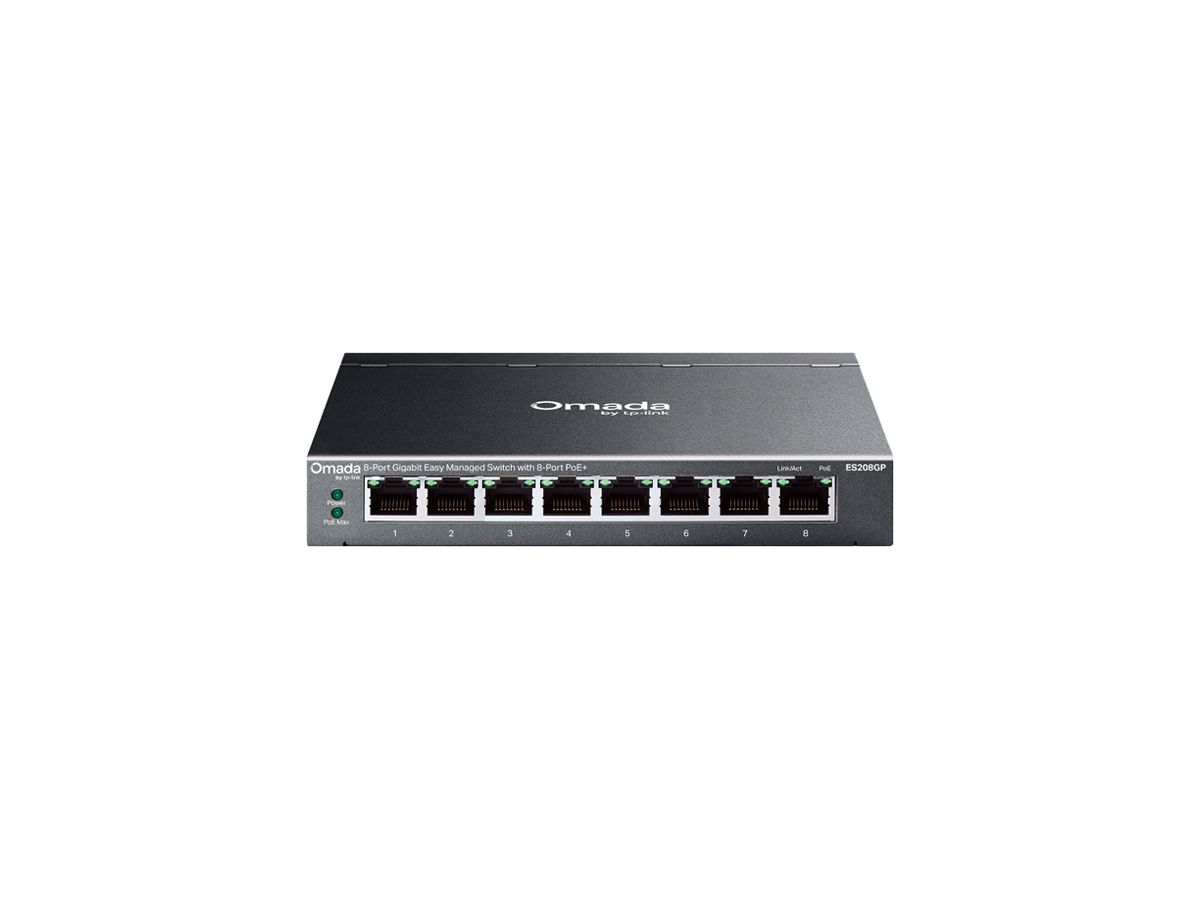 Switch TP-Link Omada ES208GP 8×RJ45-GbE PoE+ 8×PoE managebar