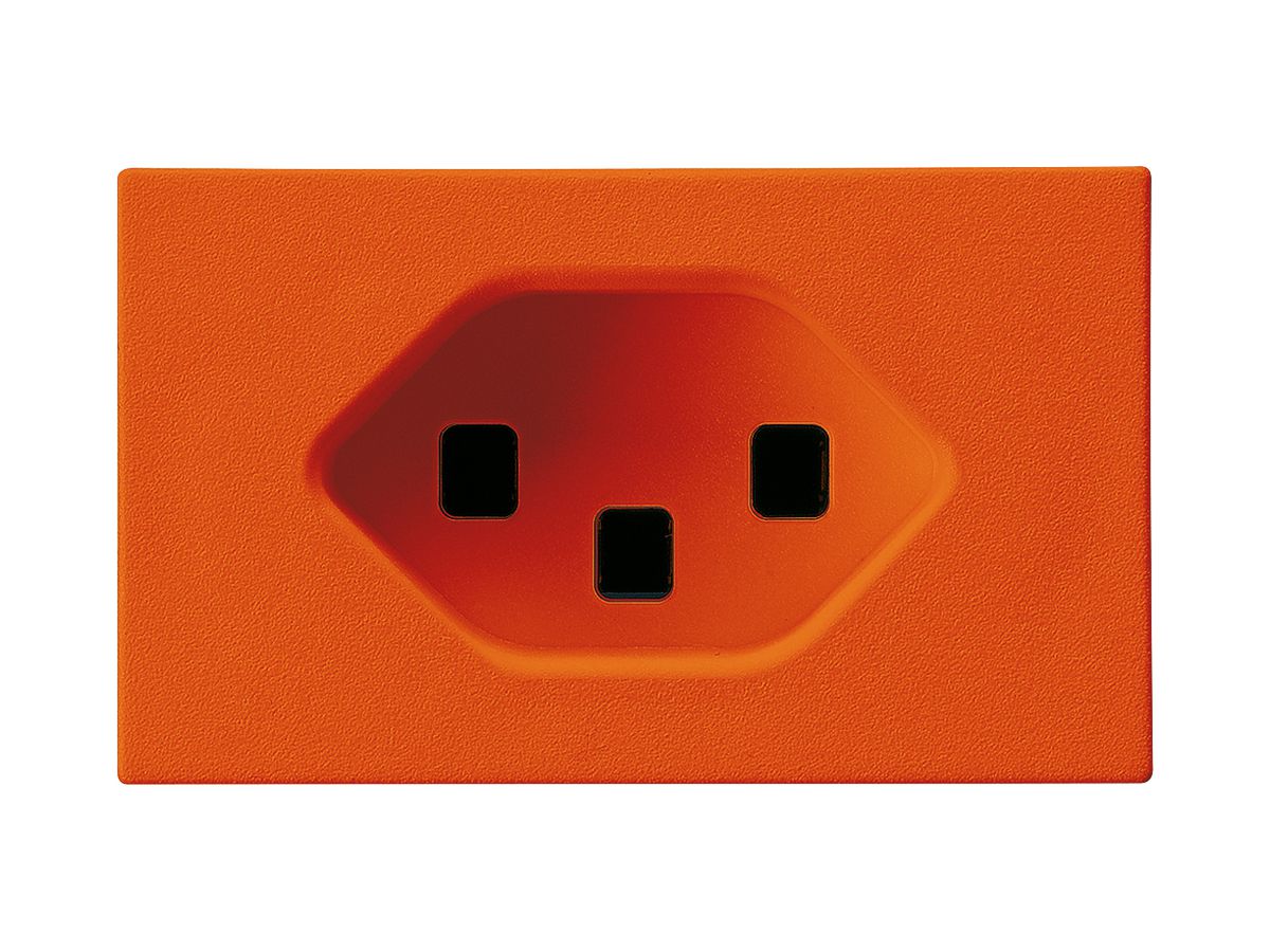 FLF-Steckdose Hager 1×Typ 23 orange mit Steckklemmen und Metallfedern