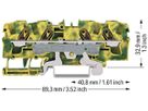 Schutzleiter-Reihenklemme WAGO TOPJOB S 6mm² Push-in 4×1 TH35 grün/gelb