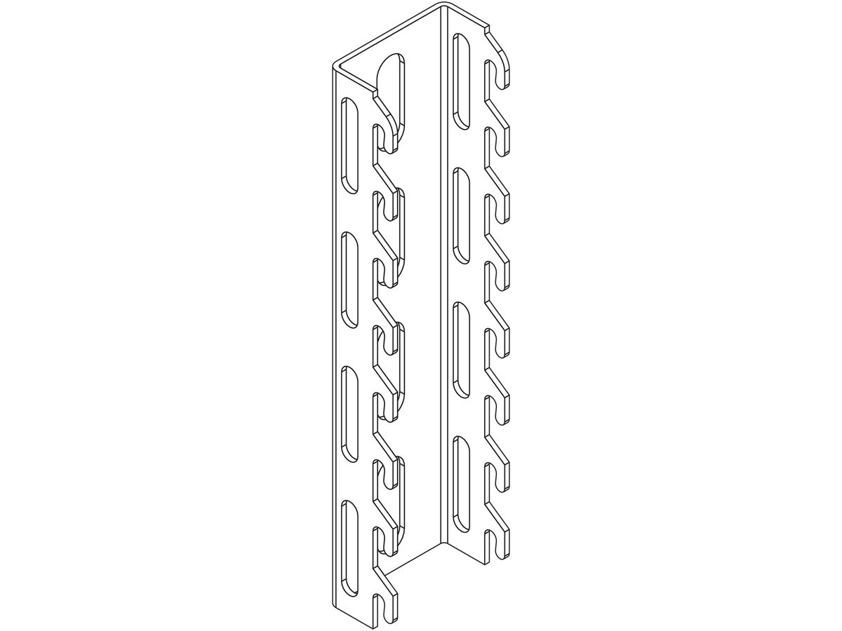 Hakenschiene standard Lanz 1000mm, 40×2 Haken hellgrau