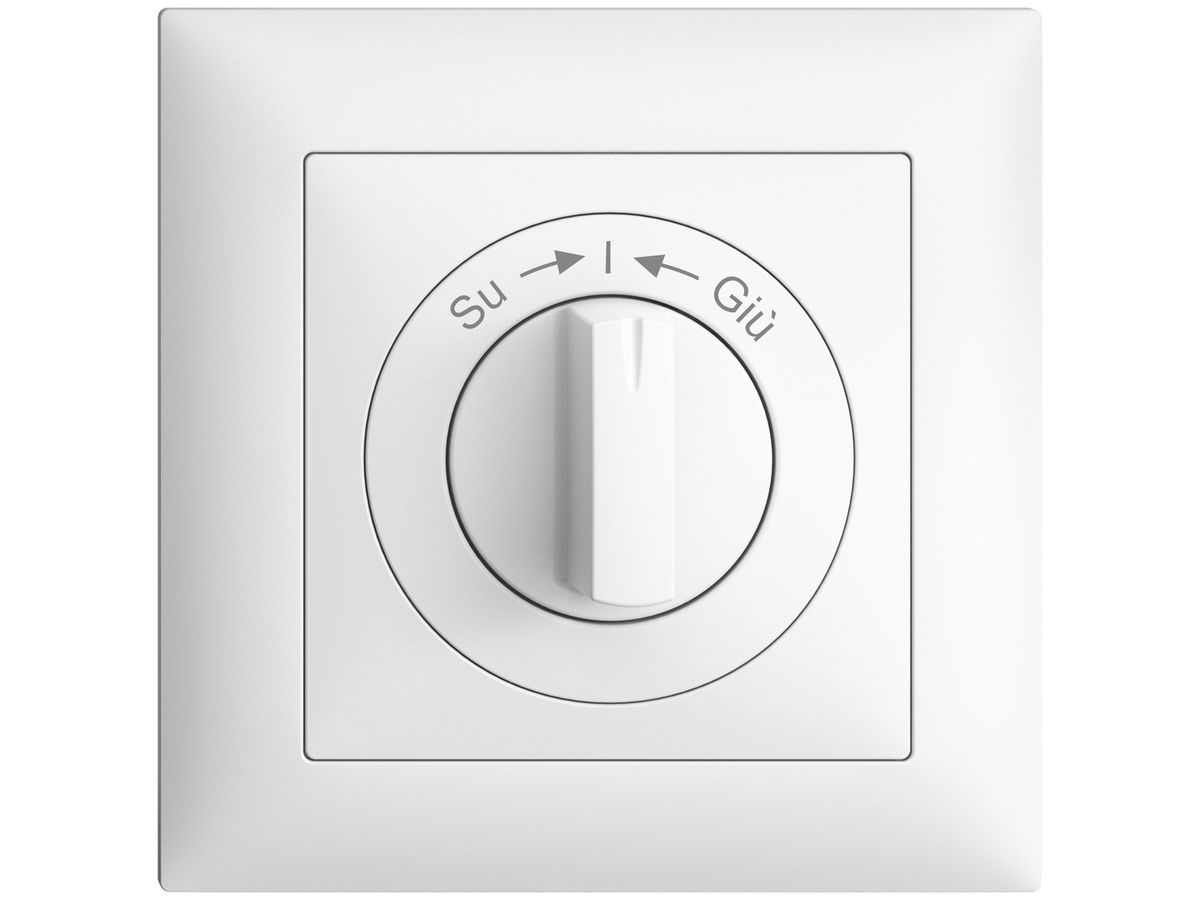 Frontset EDIZIOdue Su->I<-Giú 88×88mm weiss für Drehschalter