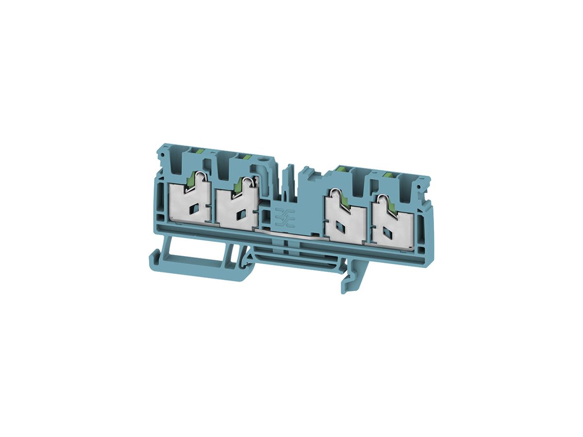 Durchgangs-Reihenklemme WM S4C 4 BL 4mm² 32A 1000V SNAP IN 4×1 TH35 blau
