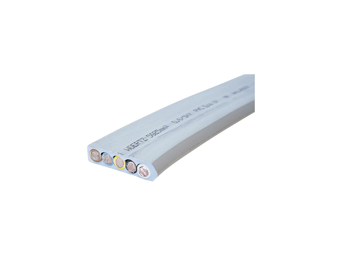 Flachkabel Woertz 5G25 PVC GR ÖLFEST UV 5×25mm² 3LNPE Eca lichtgrau