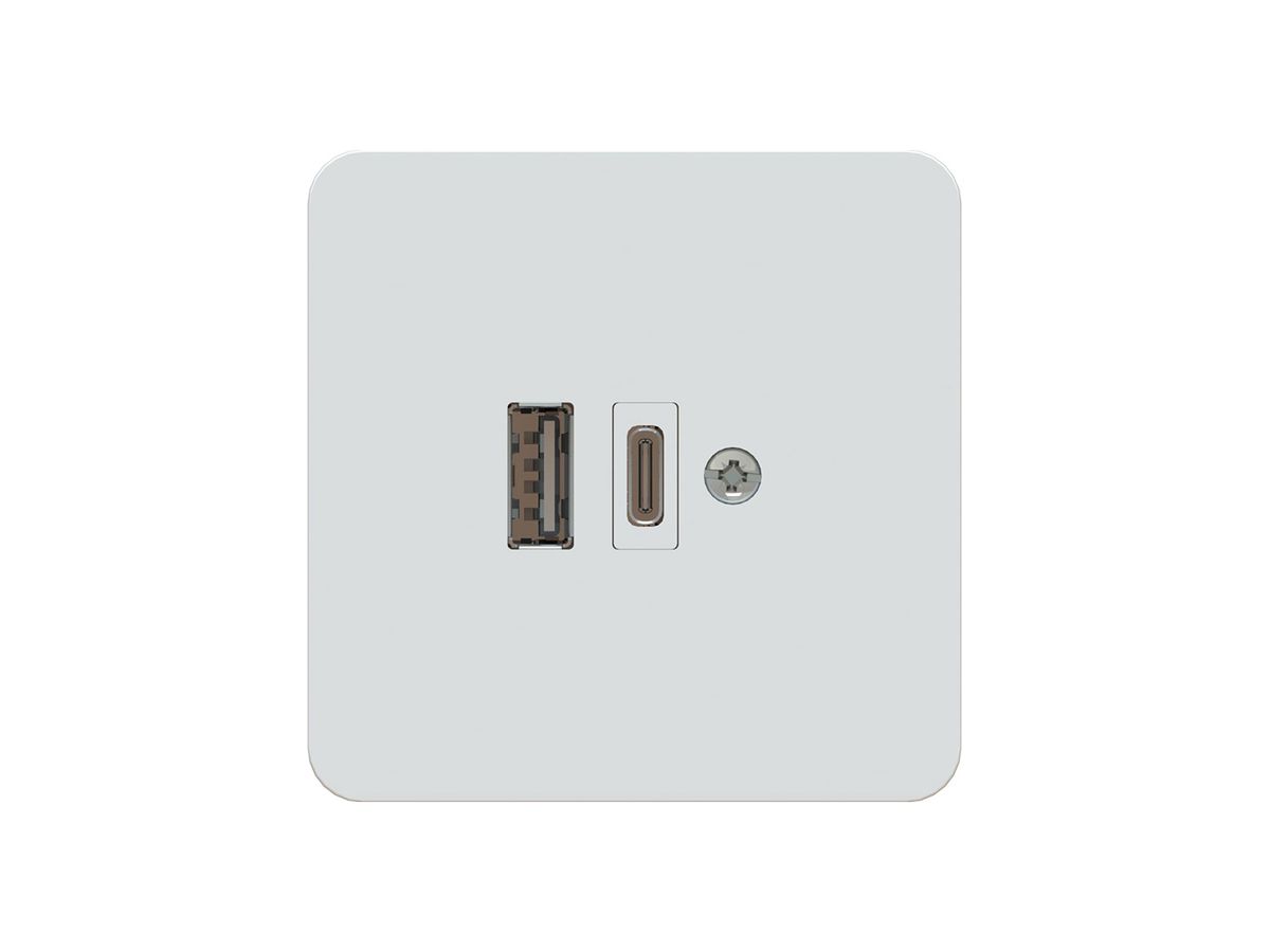 USB-Ladesteckdose priamos 1×USB-A 1×USB-C 3000mA 5…20V weiss