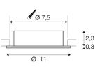 LED-Downlight SLV NEW TRIA 75 XL GU10 1×10W Ø110mm schwarz