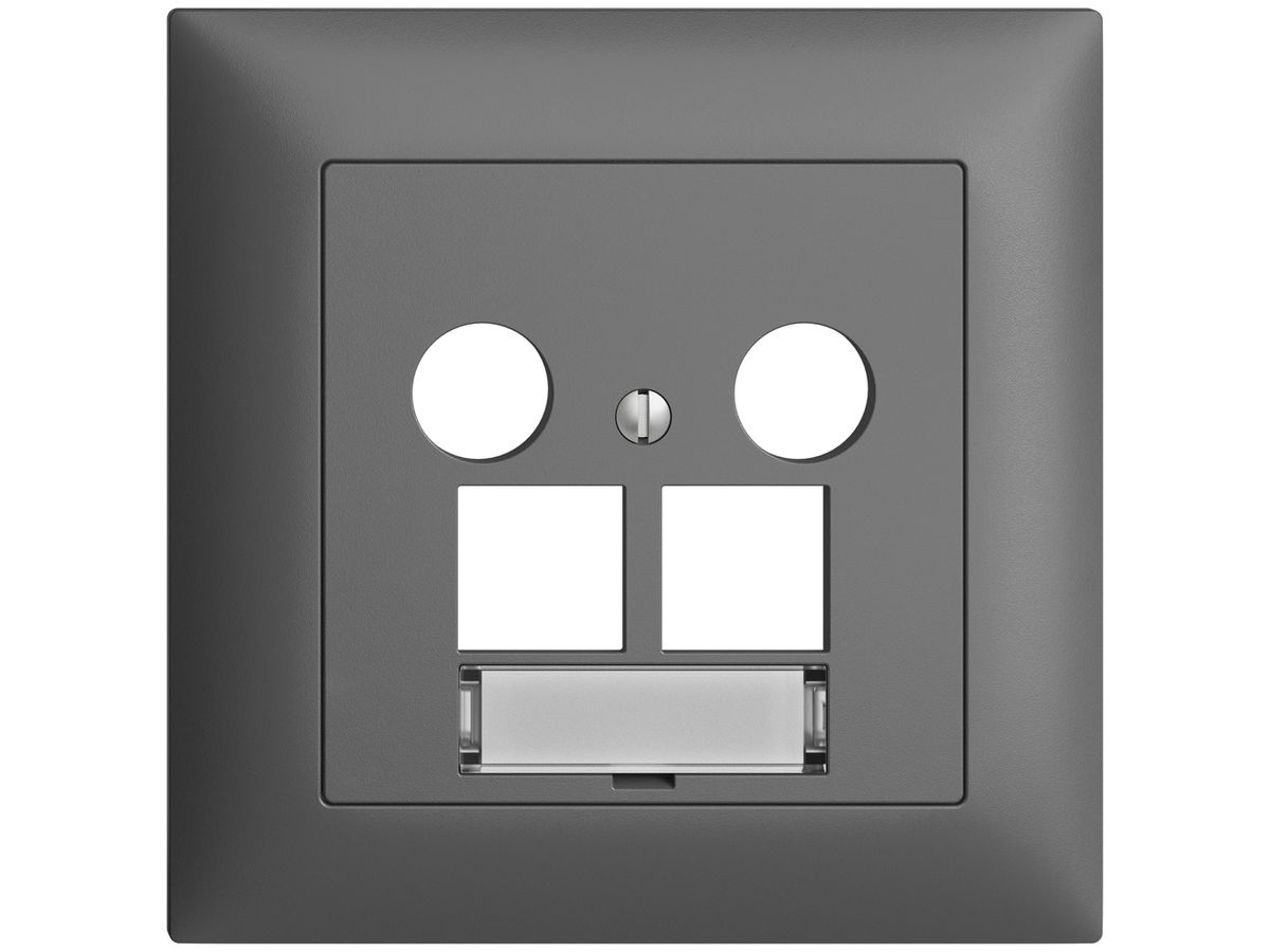UP-Abdeckset Edue FMI, f.EASYNET-Multimediadose 5…2000MHz, f.2×RJ45 S-One, dgu