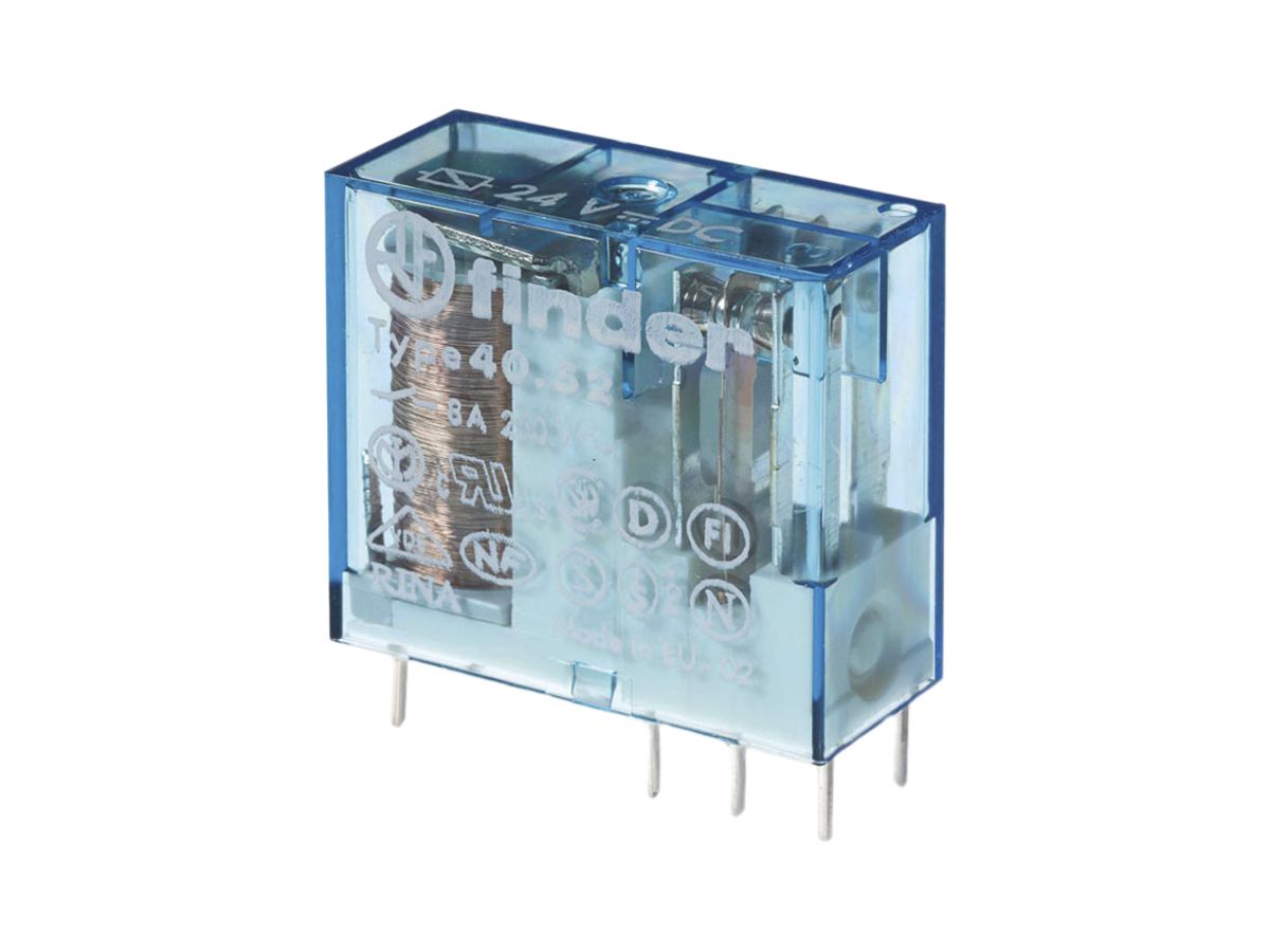 Schaltrelais Finder 40.52 2W 8A/24VDC AgNi 900Ω 0.65W 5.0mm RT II