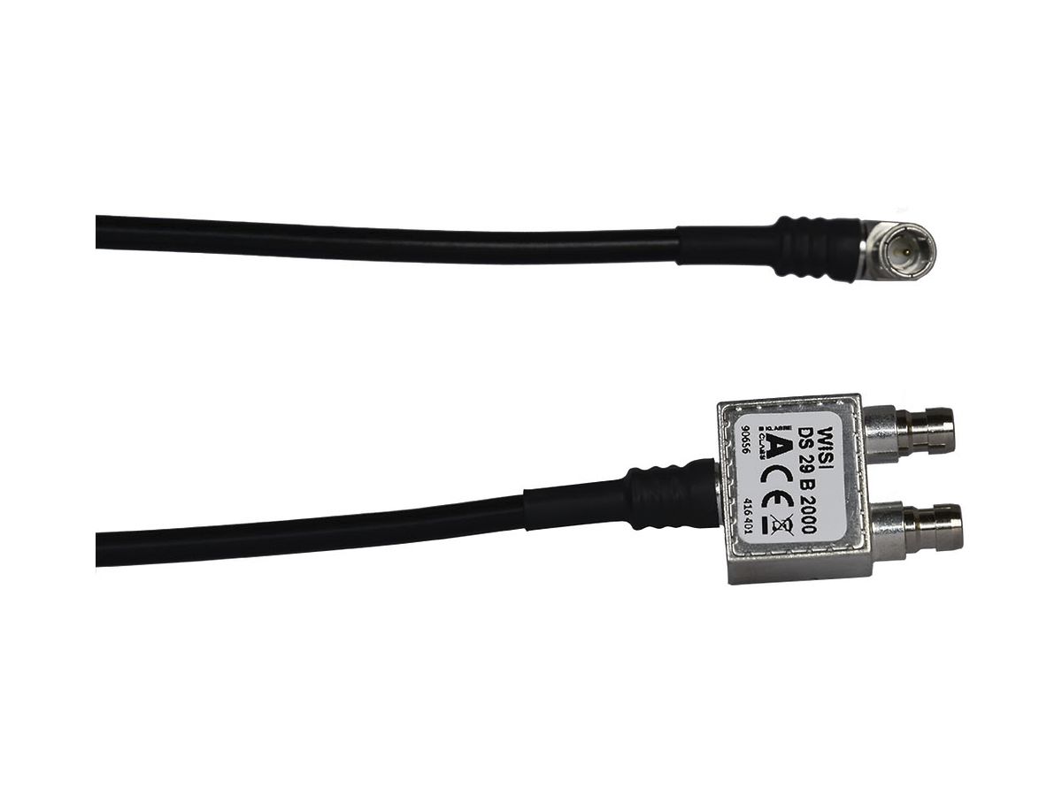 Verteiler WISI Wiclic DS29B 2000, 2-fach, 2GHz, 5dB, mit 15cm Kabel