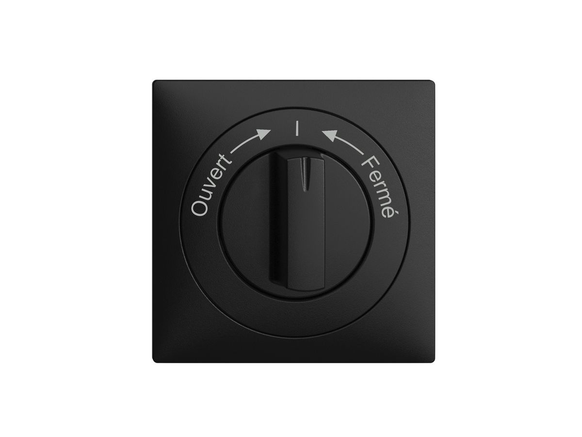 Frontset Ouvert->I<-Fermé EDIZIOdue schwarz 60×60mm für Drehschalter