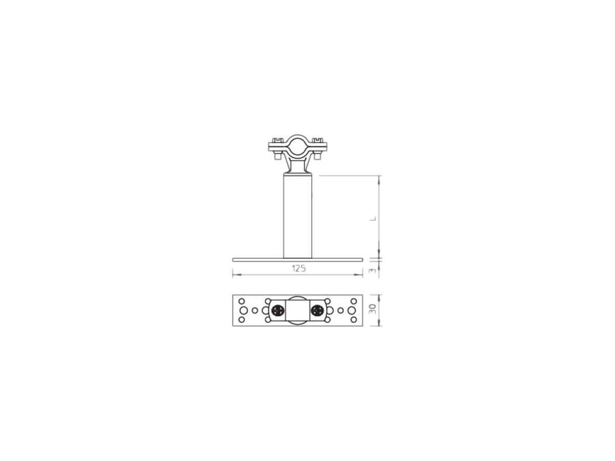 Abstandhalter Bettermann ISO-A-800 mit Befestigung 800mm, Aluminium