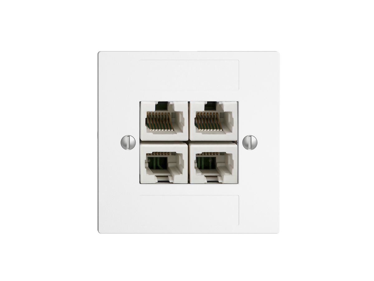 UP-Dose 4×RJ45/u 4P getr. EDIZIOdue weiss ITplus