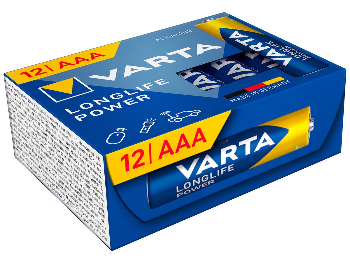 Batterie VARTA Consumer Longlife Power AAA Alkali-Mangan 1.5V Box à 12 Stück