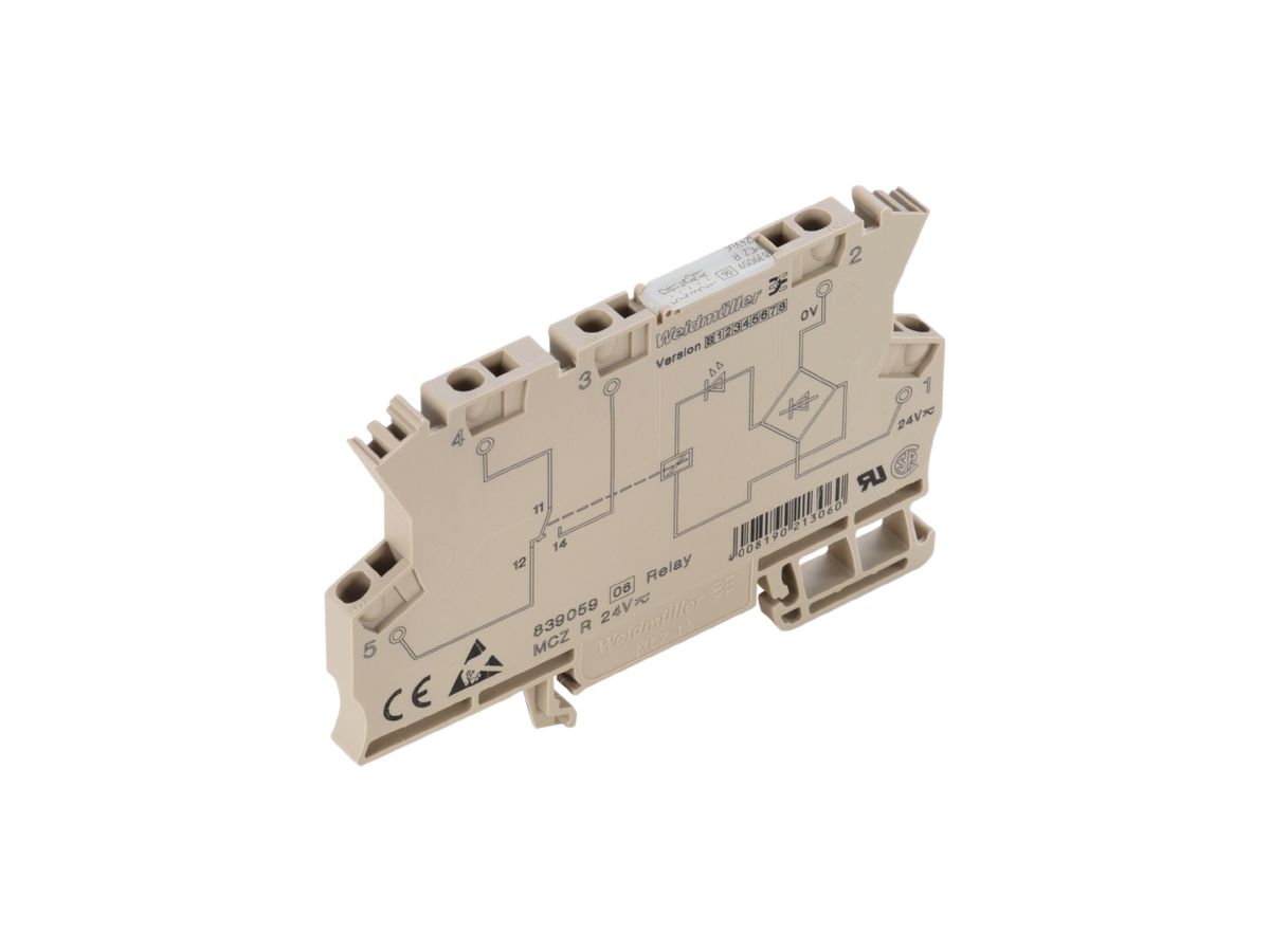 Relaiskoppler Weidmüller MCZ R 24VDC LED grün, 1W 250VAC 6A