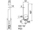 Schnellverleger BET 2056 W-Fuss Kunststoff 40…46mm 2×Kabel Stahl tfZn