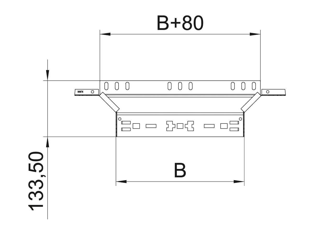 Anbau-Abzweigstück Bettermann mit Schnellverbindung 60×150mm, St, FS