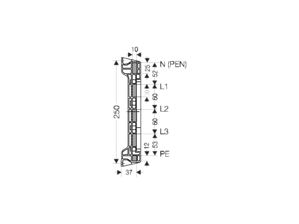 Sammelschienenträger Hensel für Sammelschienen 30×10mm, 630A