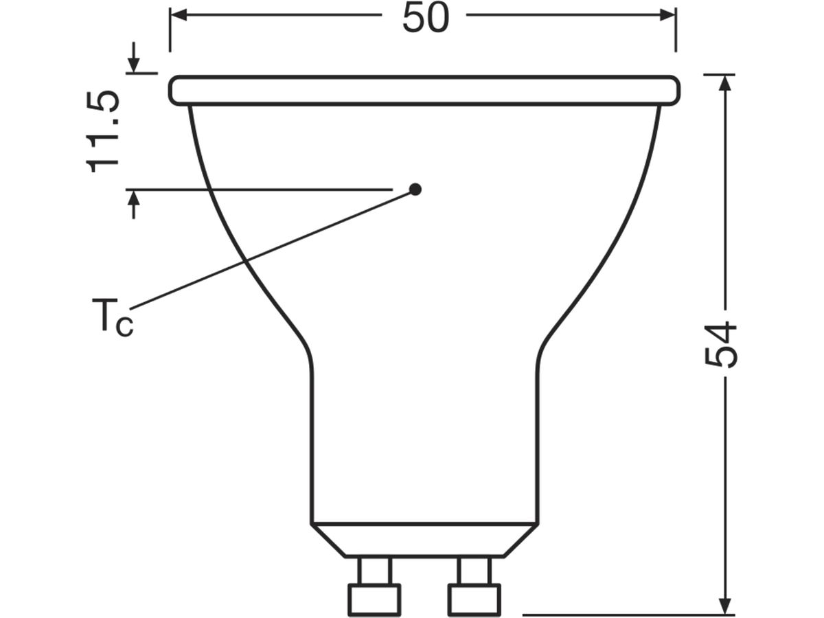 LED-Lampe LEDVANCE GU10 3.7W 350lm 940 DIM PAR16 klar 36° Ø50×54mm