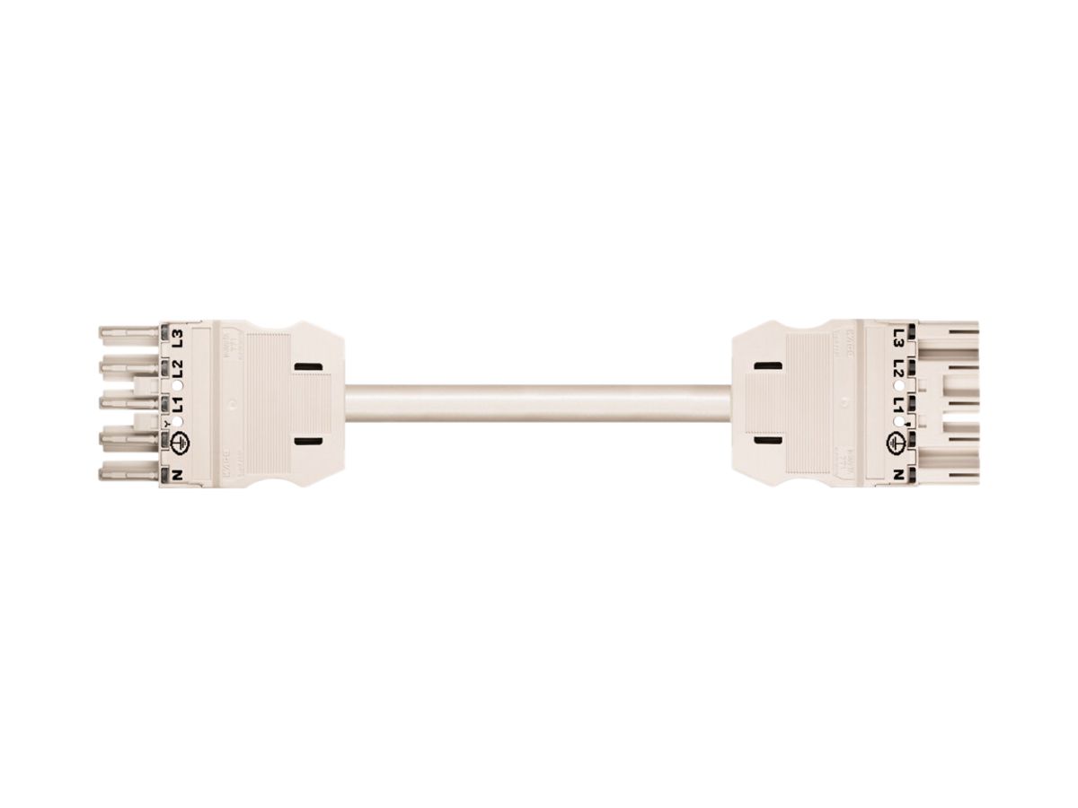 Verbindungsleitung 5×1.5mm² Buchse/Stecker 8m weiss