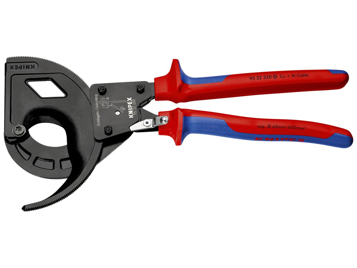 Ratschen-Kabelschneider KNIPEX 600mm²/Ø60mm 320mm
