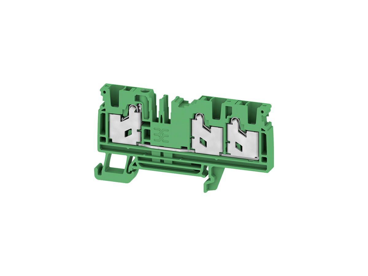Durchgangs-Reihenklemme WM S3C 4mm² 32A 1000V SNAP IN 3×1 TH35 gn