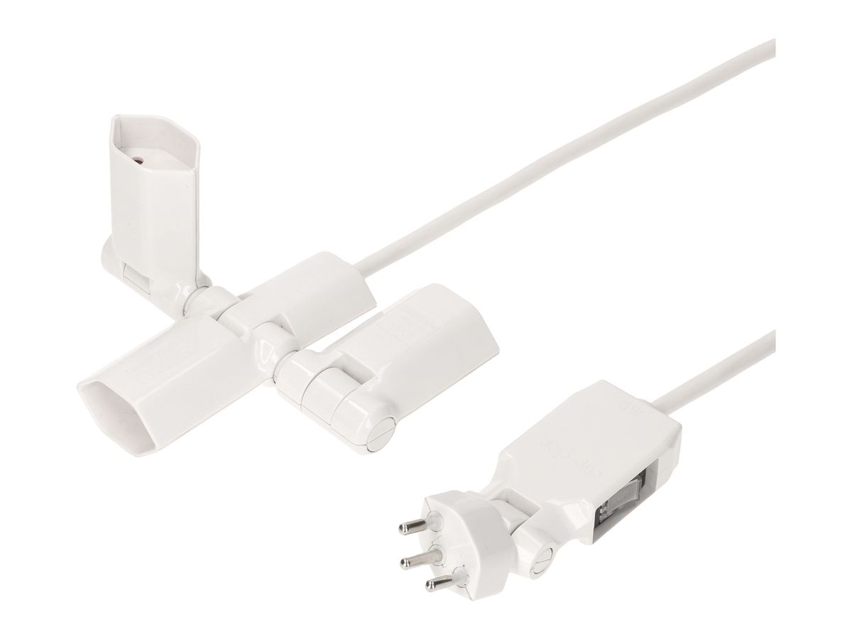 Mehrfachstecker Typ 13 MAX HAURI Clip-Clap 3×T13 180/130° weiss