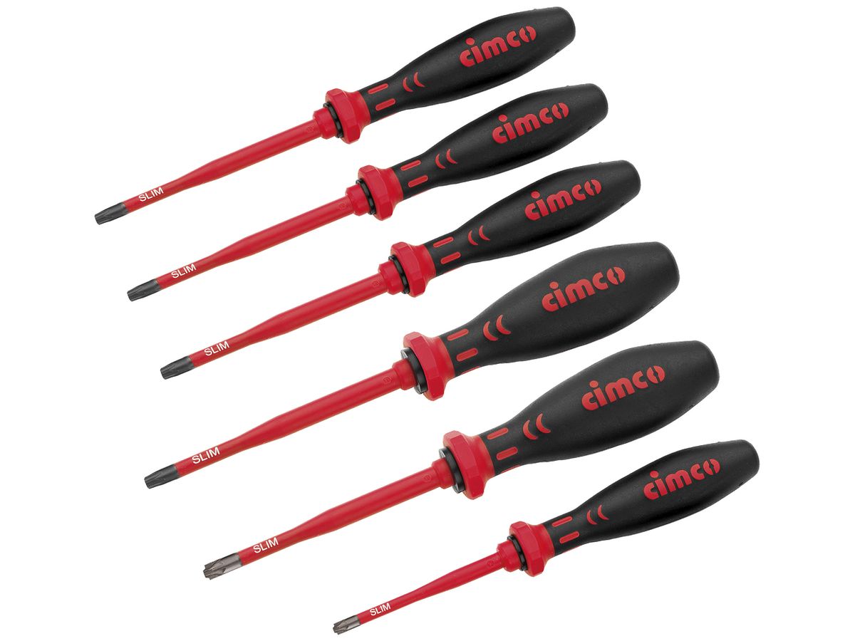 Schraubenzieher-Set CIMCO SLIM, 2×PZ, 4×Torx, VDE, 10 000V