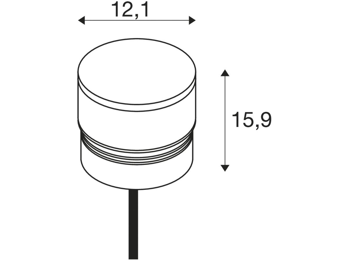 LED-Leuchtenkopf SLV M-POL S Clear DALI 19W 890lm 927/930 IP65 Ø120.9mm anthr.