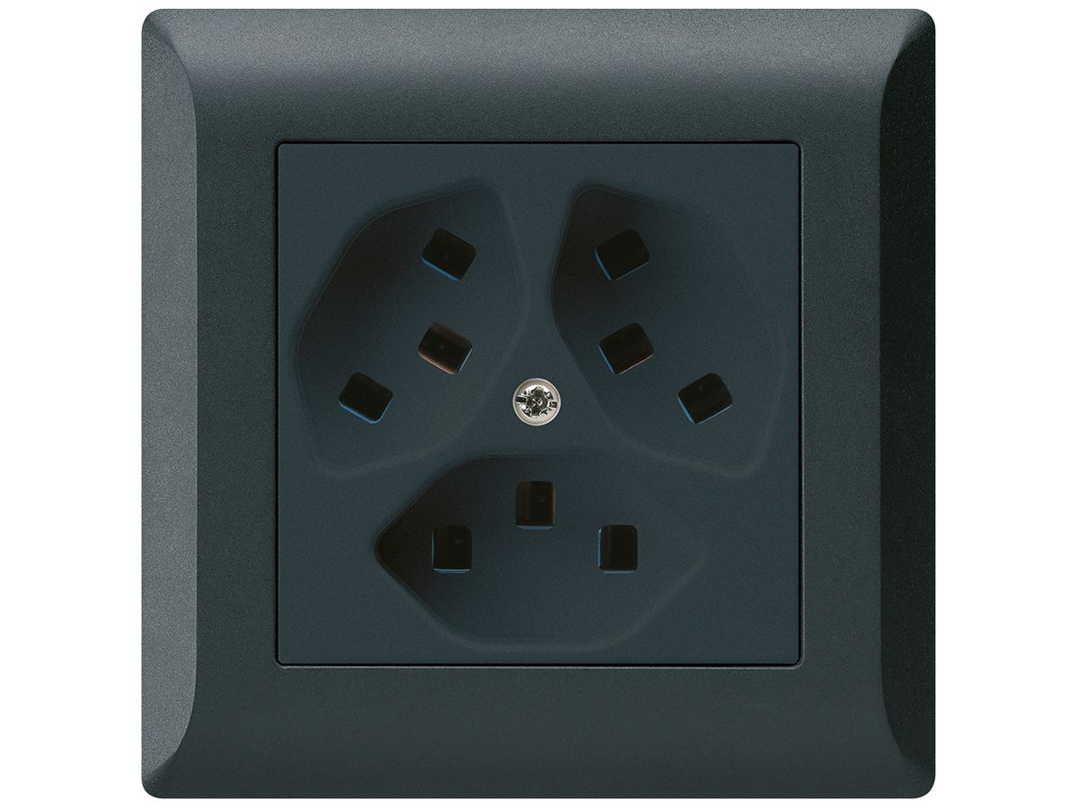 UP-Steckdose Hager kallysto.line 3×T23 C schwarz