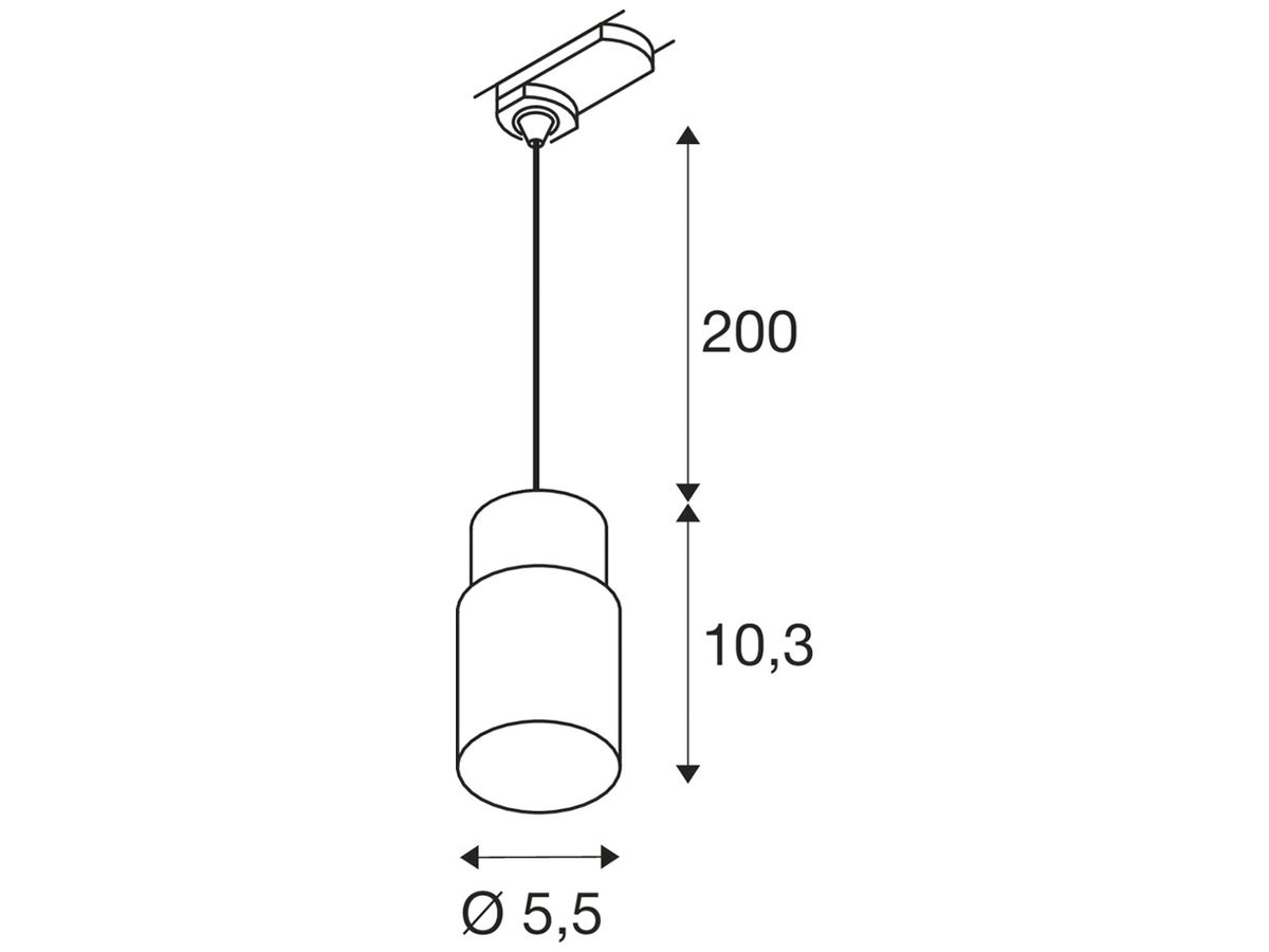 Pendelleuchte SLV PURI 2.0 Tube AD3PH GU10 1×6W DIM Ø55mm weiss