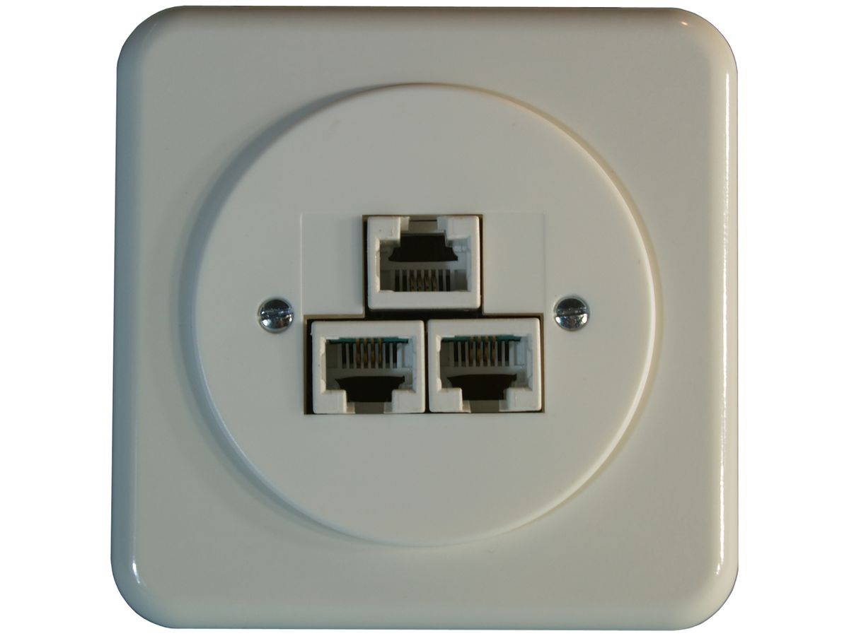 UP-Anschlussdose St.3×RJ45 weiss